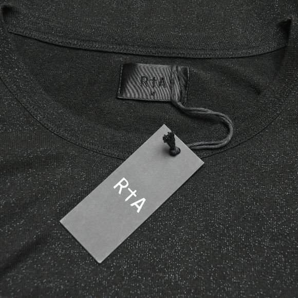 RtA Metallic Stretch-knit T-shirt In Black - Picture 7 of 8